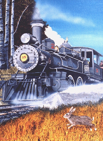 Rabbit Express (California) Oil & Acrylic on Canvas Board